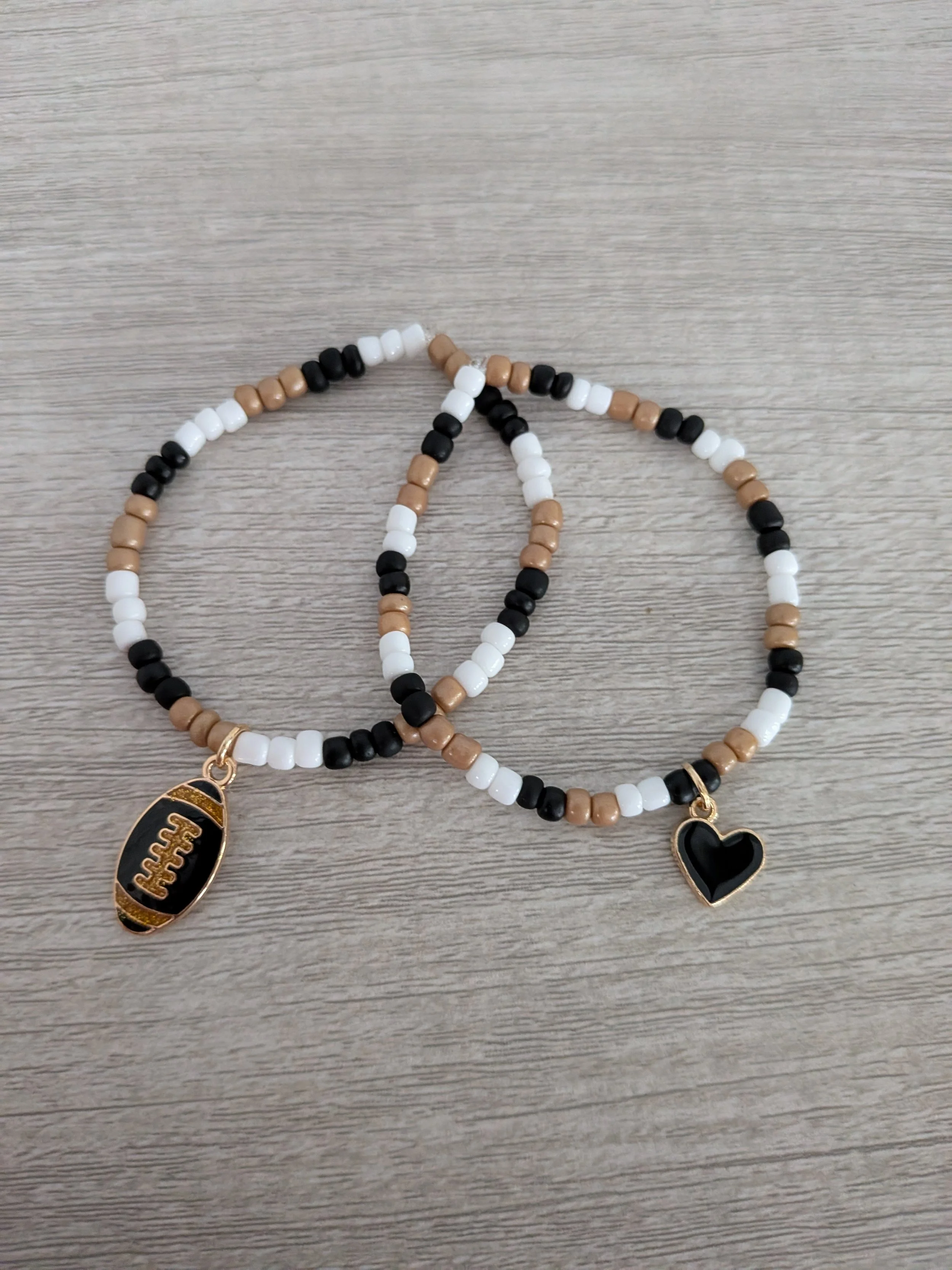 Saints Glass Bead Bracelets