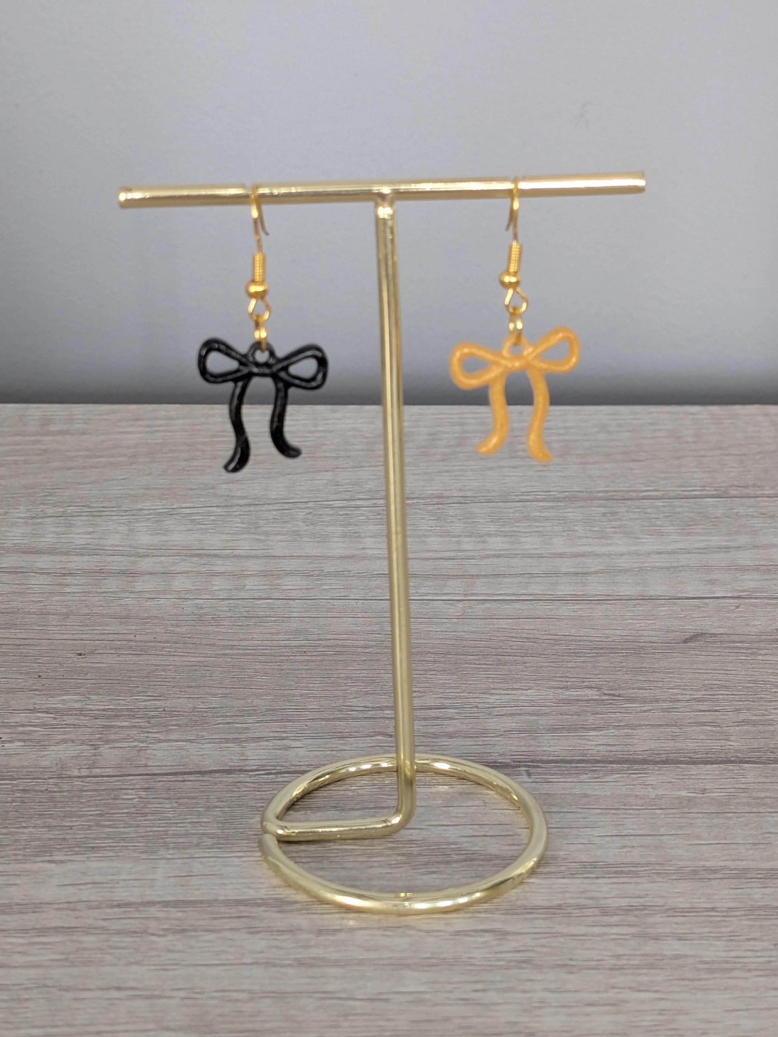 Saints Medium Dainty Bow Earrings
