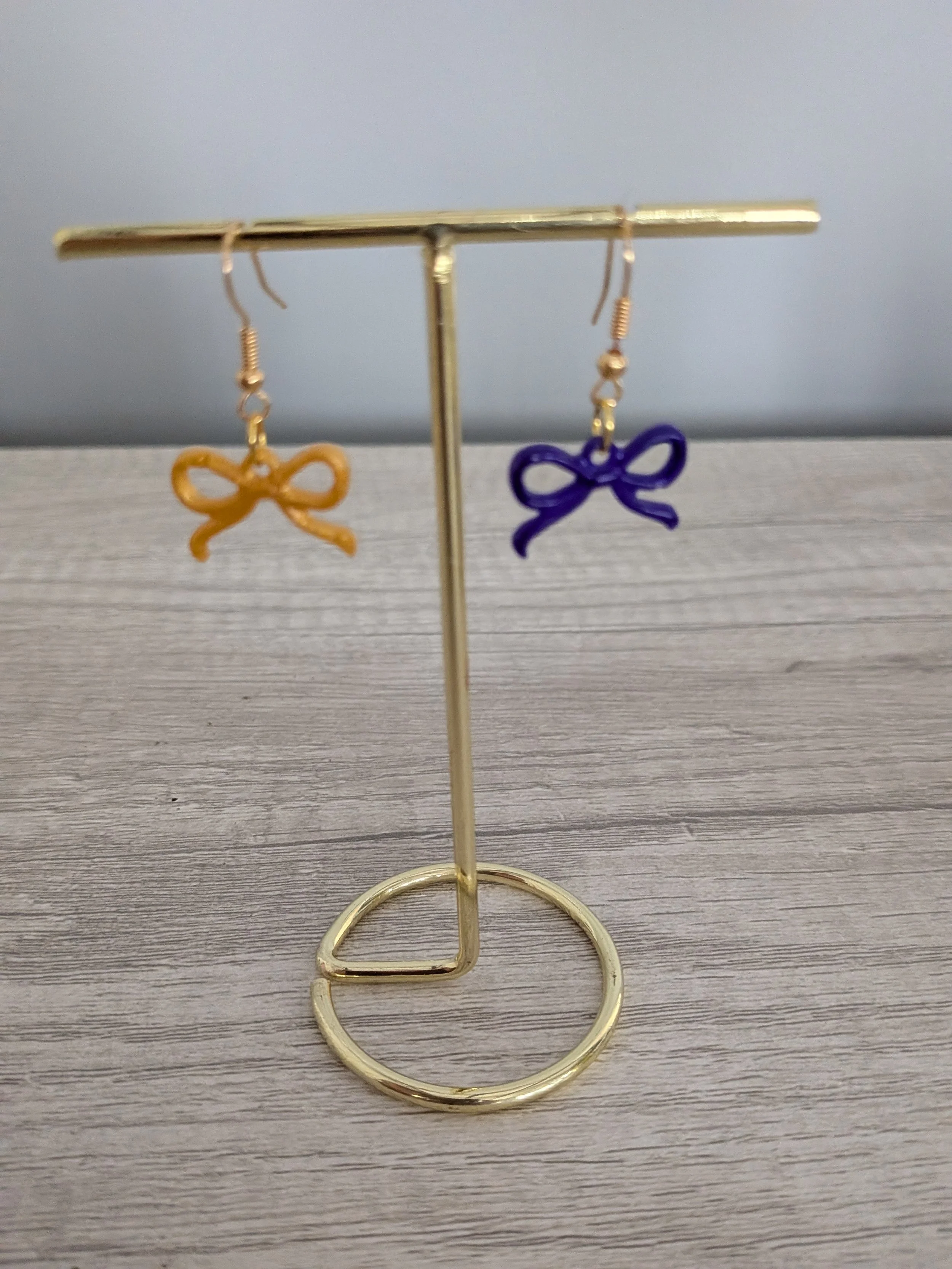 LSU Small Dainty Bow Earrings