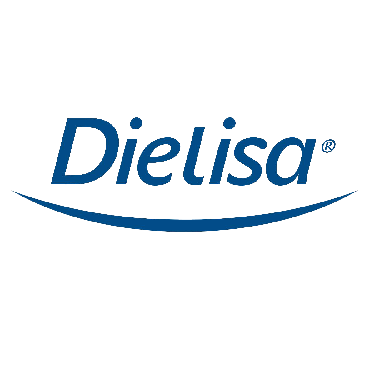 Logo de la marca Dielisa en letras azules con una línea curva debajo.