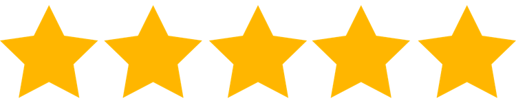 Five gold stars aligned in a row.