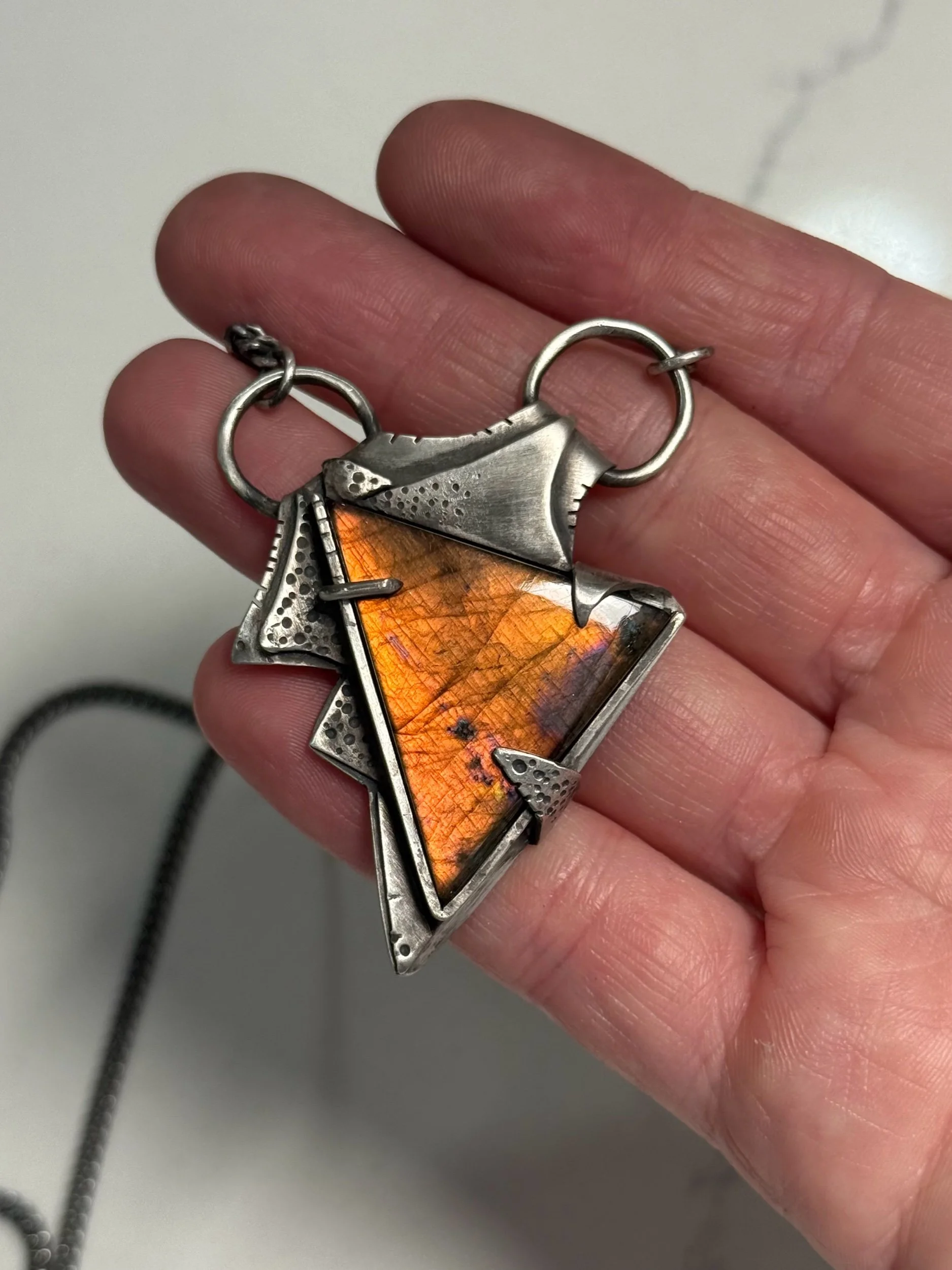 Brutalist Labradorite Pendant