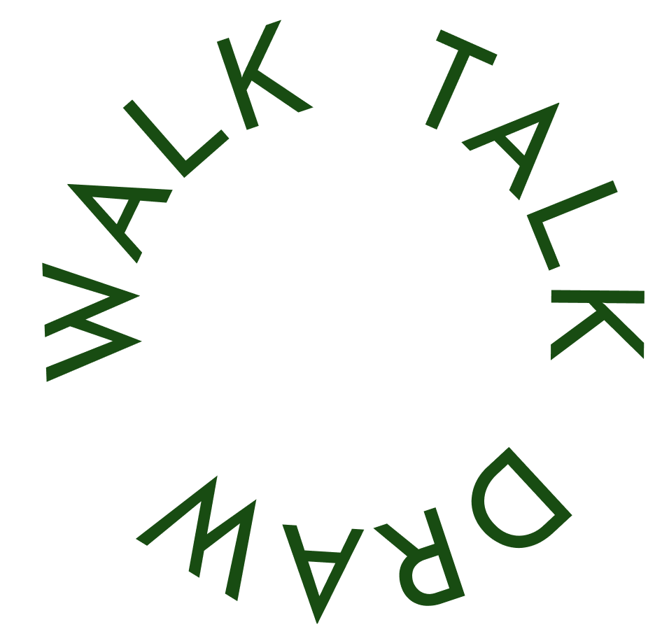 Circular logo with green text reading 'Walk Dallas' surrounding a black silhouette of a dog in the center.