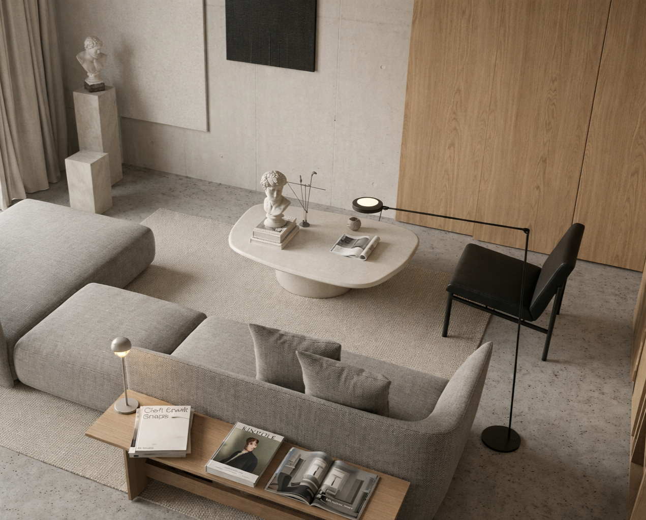 Naturalne materiały i współczesny minimalizm w apartamencie premium