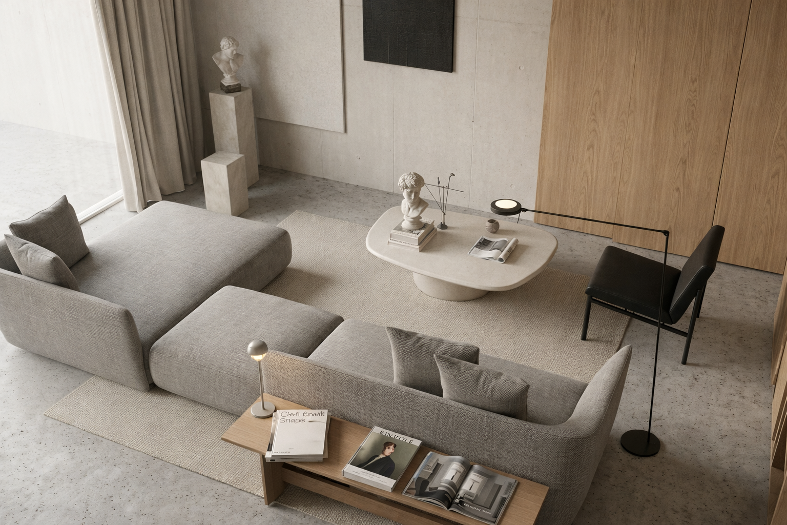 Nowoczesna architektura wnętrz z organicznymi materiałami
