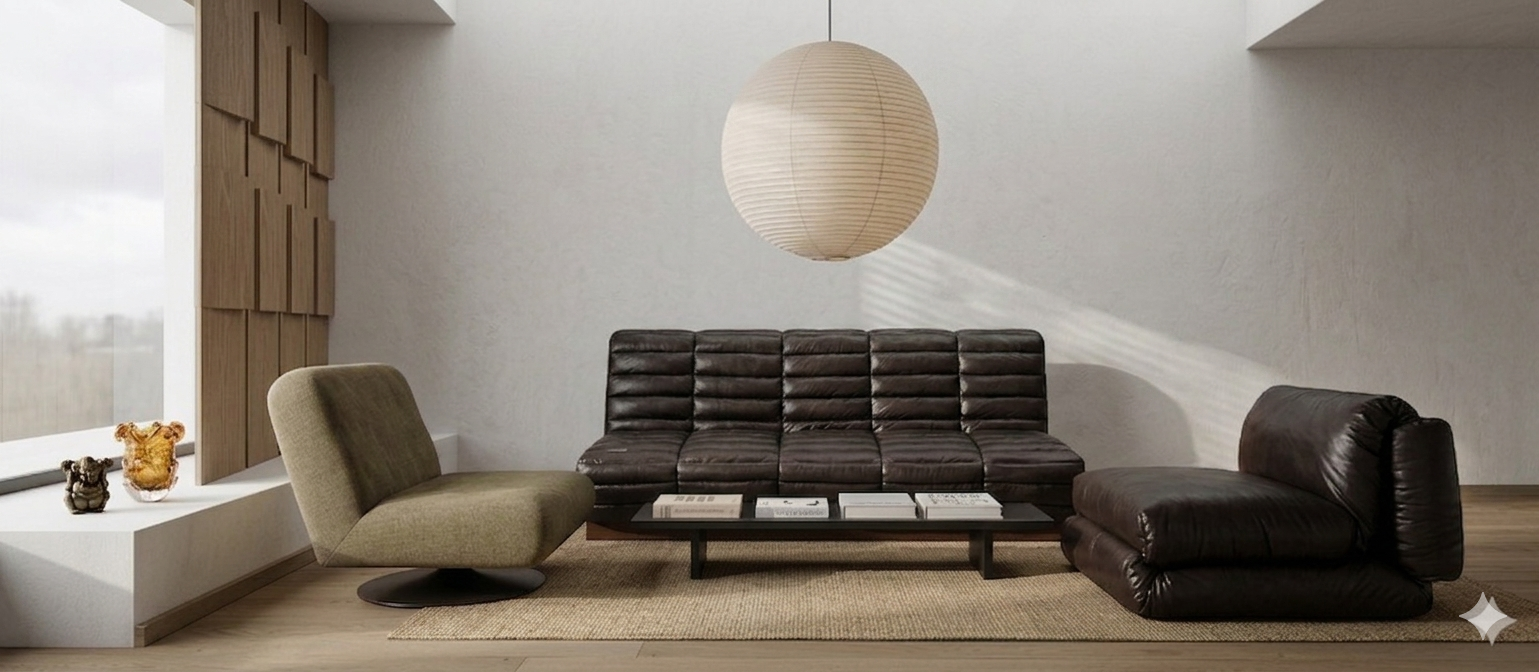 A minimalist living space with a modern twist