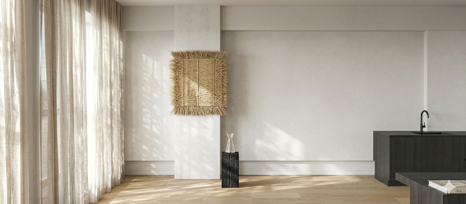 Organic contemporary interior with warm architectural details