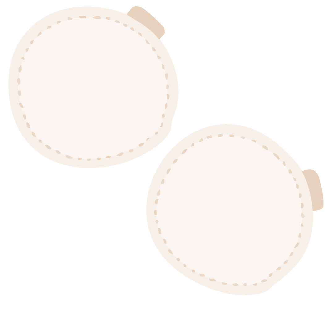 Illustration of two white coffee cups viewed from above with no liquid inside.