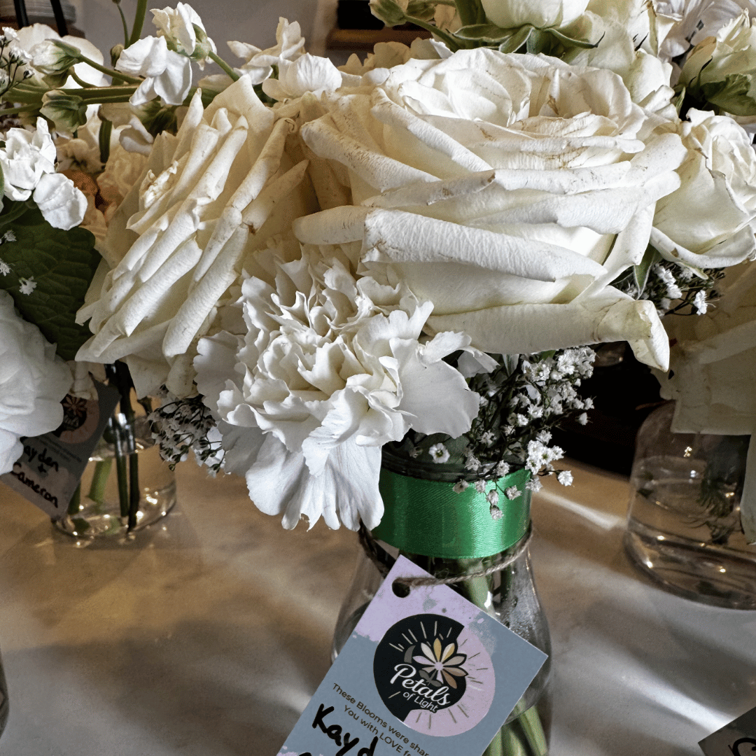 Floral arrangements donated to Petals of Light Oklahoma to be repurposed and gifted to one of many care facilities in the Oklahoma City area.