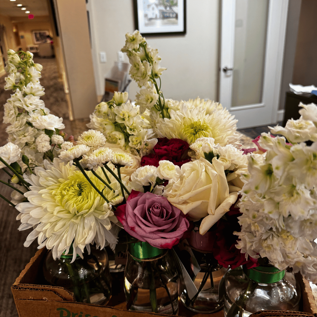 Floral arrangements donated to Petals of Light Oklahoma to be repurposed and gifted to one of many care facilities in the Oklahoma City area.