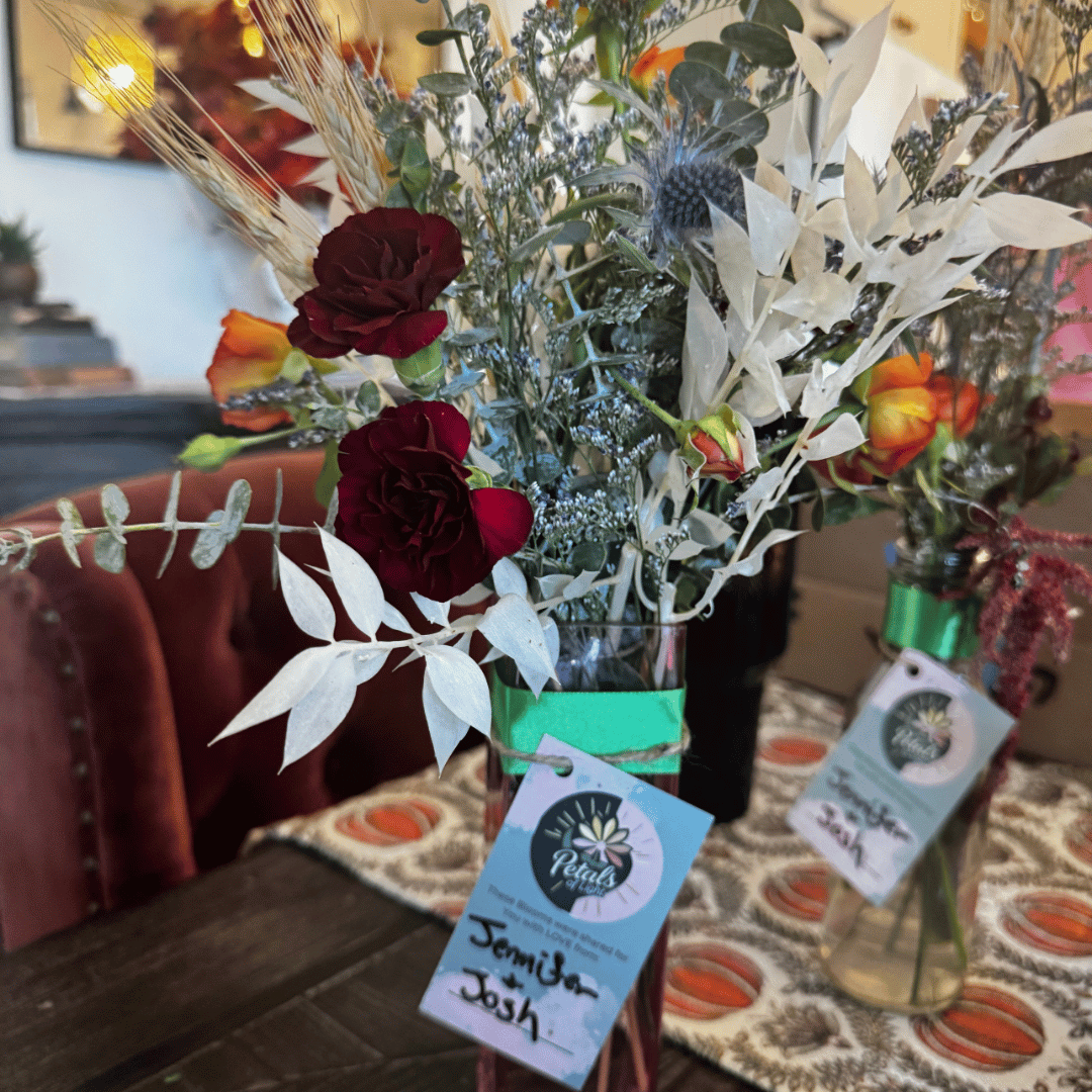 Floral arrangements donated to Petals of Light Oklahoma to be repurposed and gifted to one of many care facilities in the Oklahoma City area.