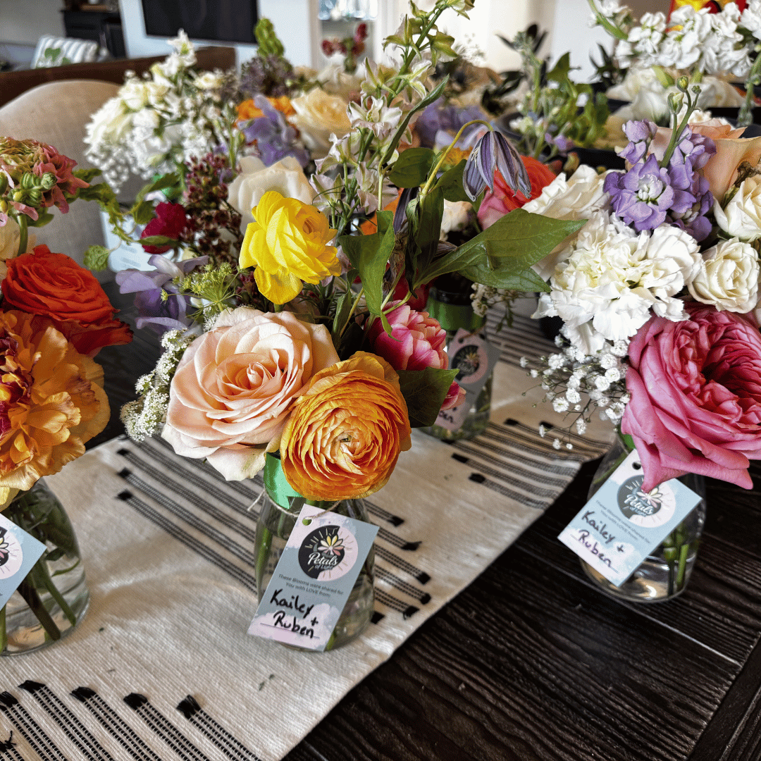 Floral arrangements donated to Petals of Light Oklahoma to be repurposed and gifted to one of many care facilities in the Oklahoma City area.