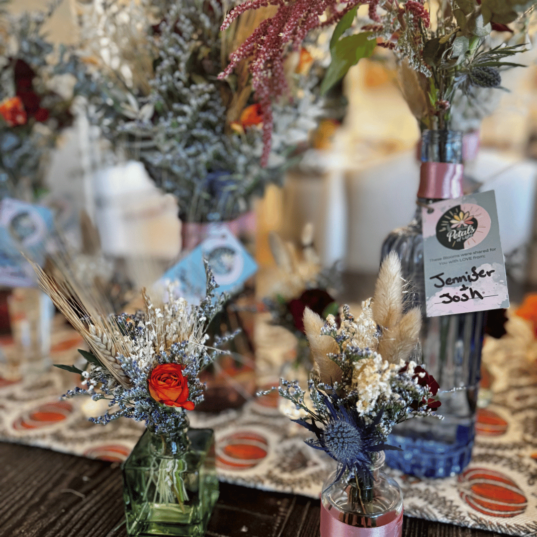 Floral arrangements donated to Petals of Light Oklahoma to be repurposed and gifted to one of many care facilities in the Oklahoma City area.