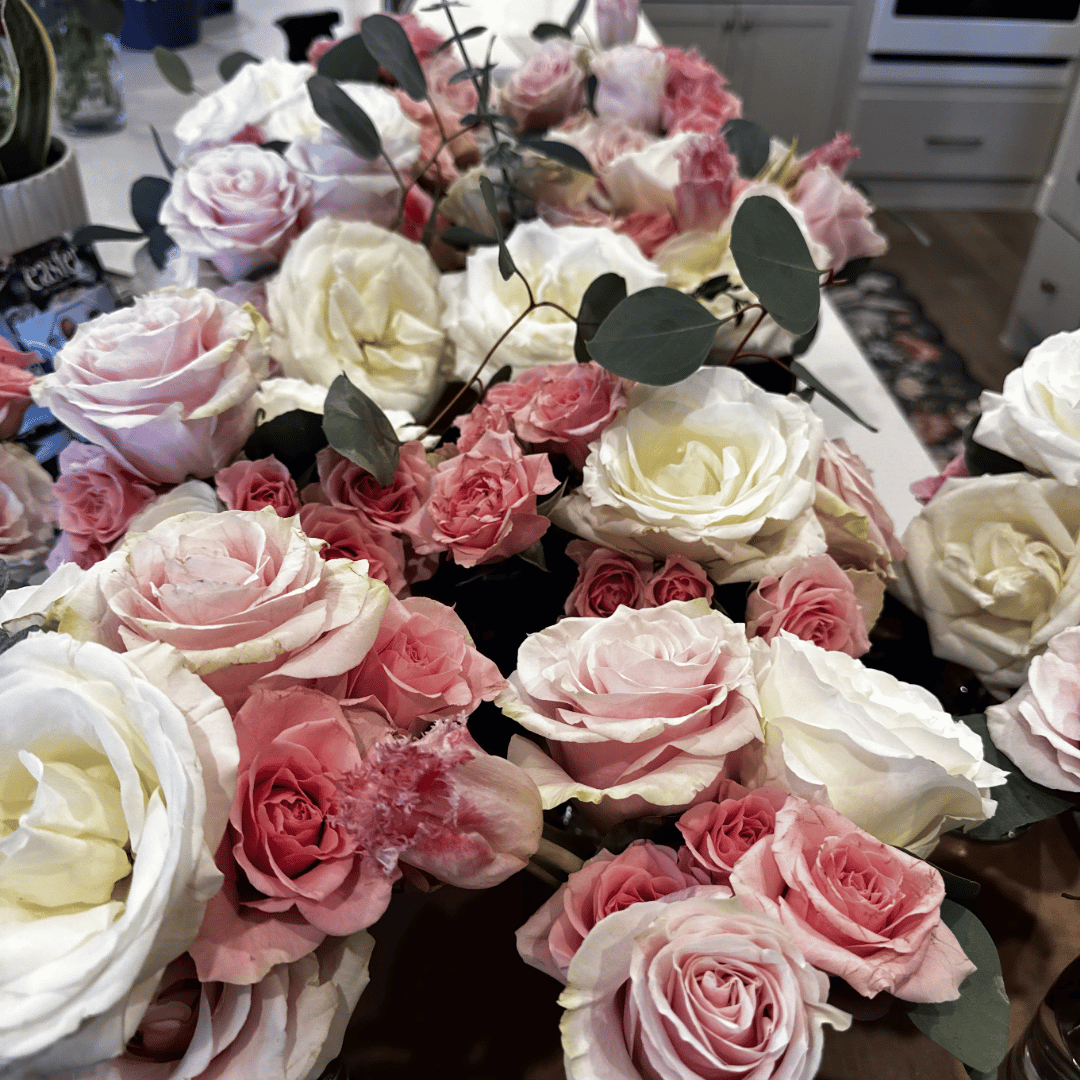 Floral arrangements donated to Petals of Light Oklahoma to be repurposed and gifted to one of many care facilities in the Oklahoma City area.