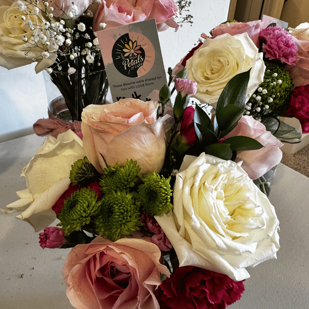 Floral arrangements donated to Petals of Light Oklahoma to be repurposed and gifted to one of many care facilities in the Oklahoma City area.