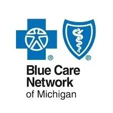 Blue Cross and Blue Shield of Michigan logos with text 'Blue Care Network of Michigan'.