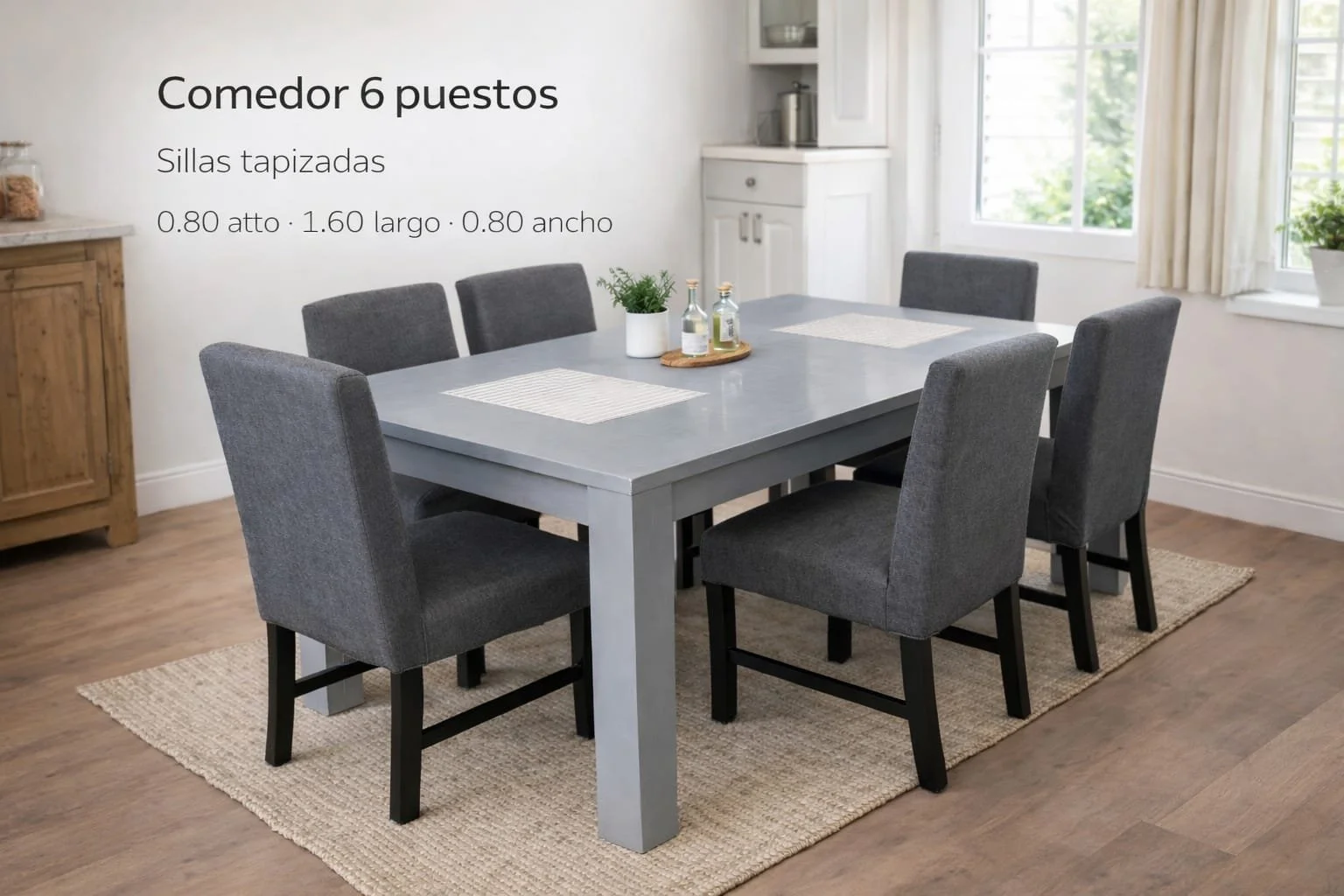 Conjunto Comedor Moderno 6 Puestos