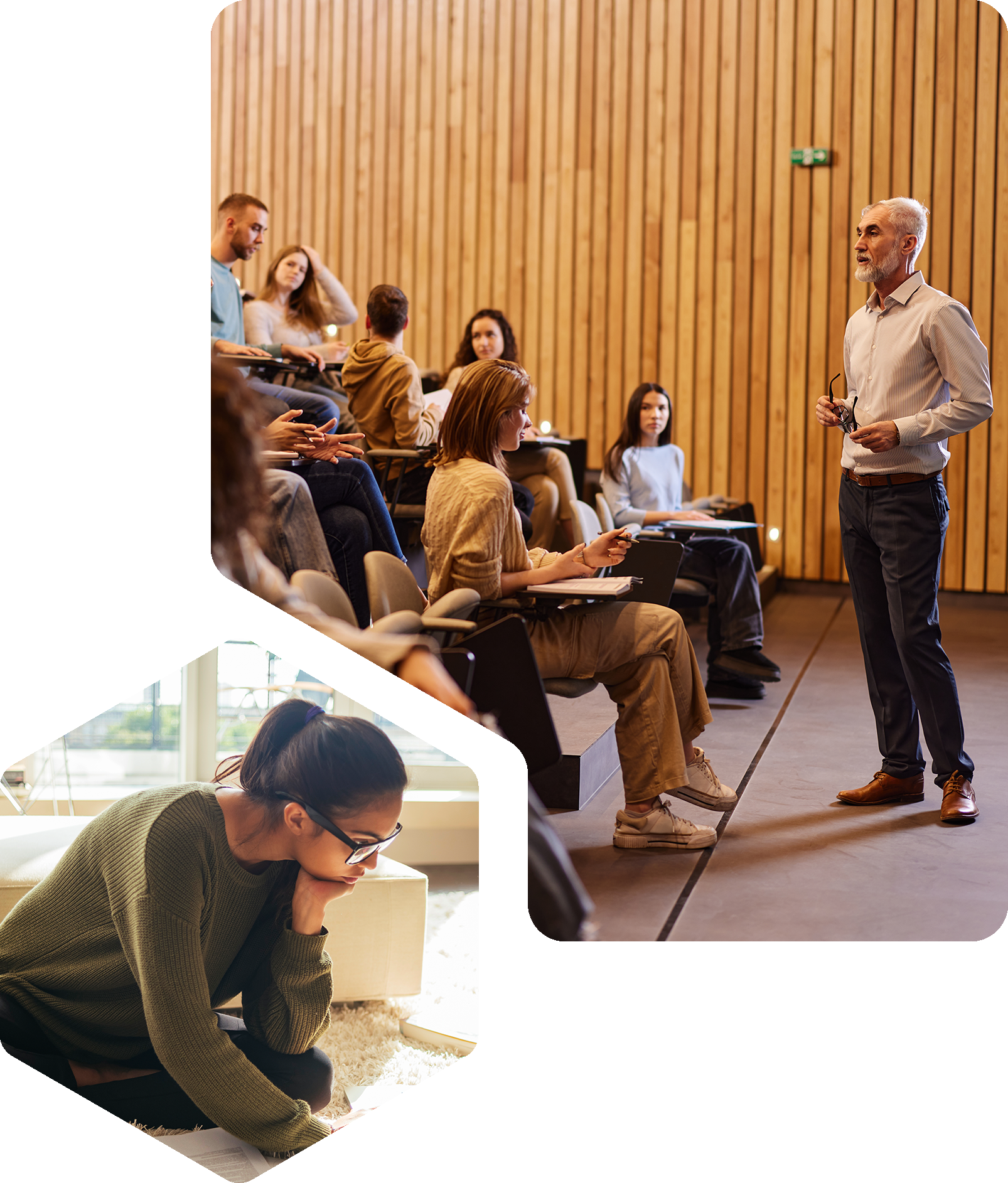 Teacher instructing class