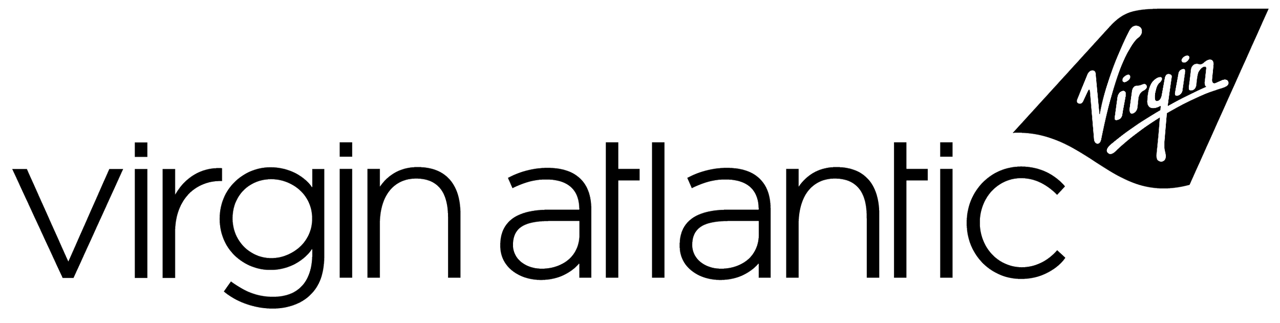 Virginia Atlantic logo with stylized text and a small square with the word Virginia inside.