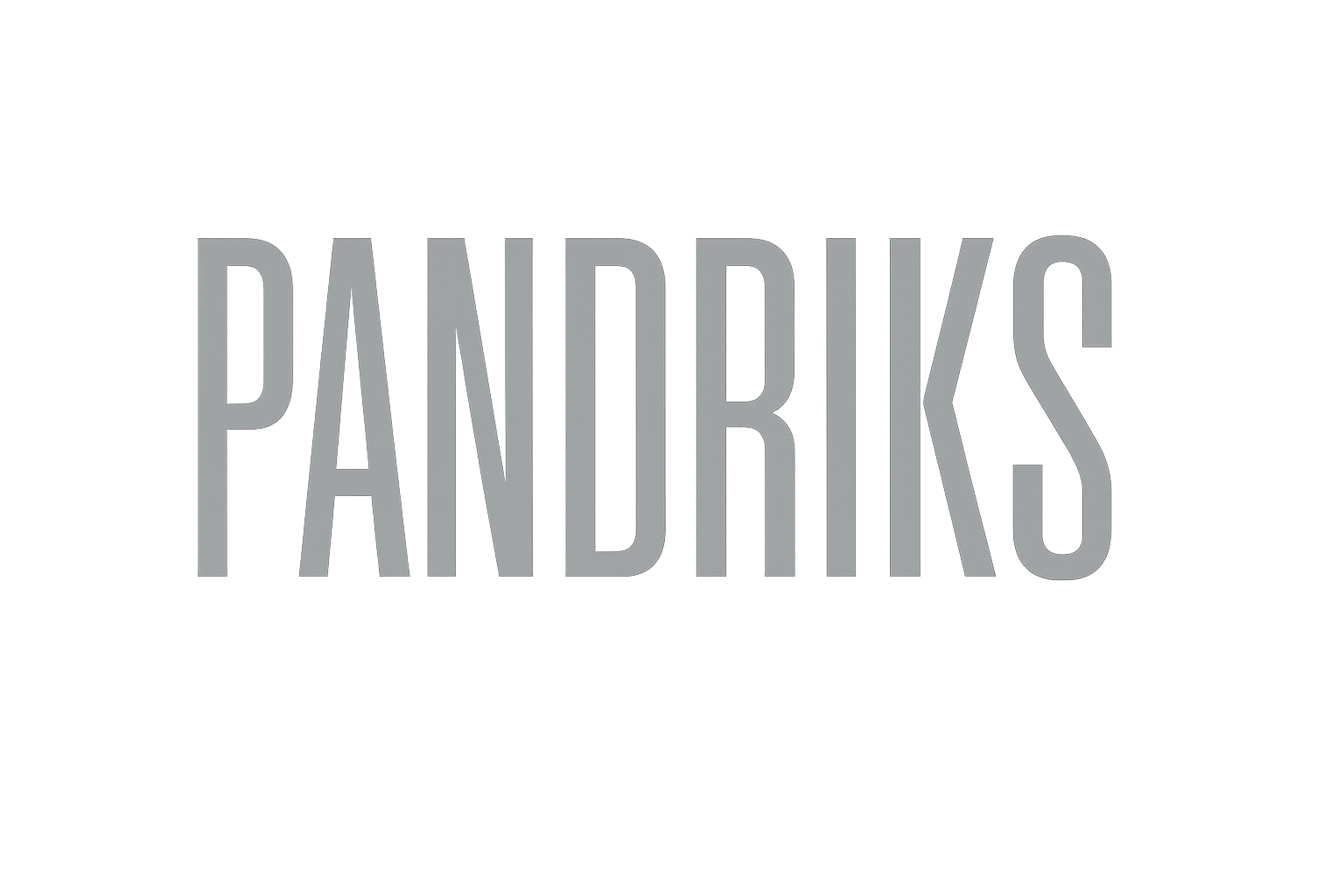 Illuminated sign reading 'PANDIKS' in bright white letters on a dark background.
