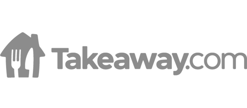 Logo of Takeaway.com with a house-shaped icon containing a fork and knife.