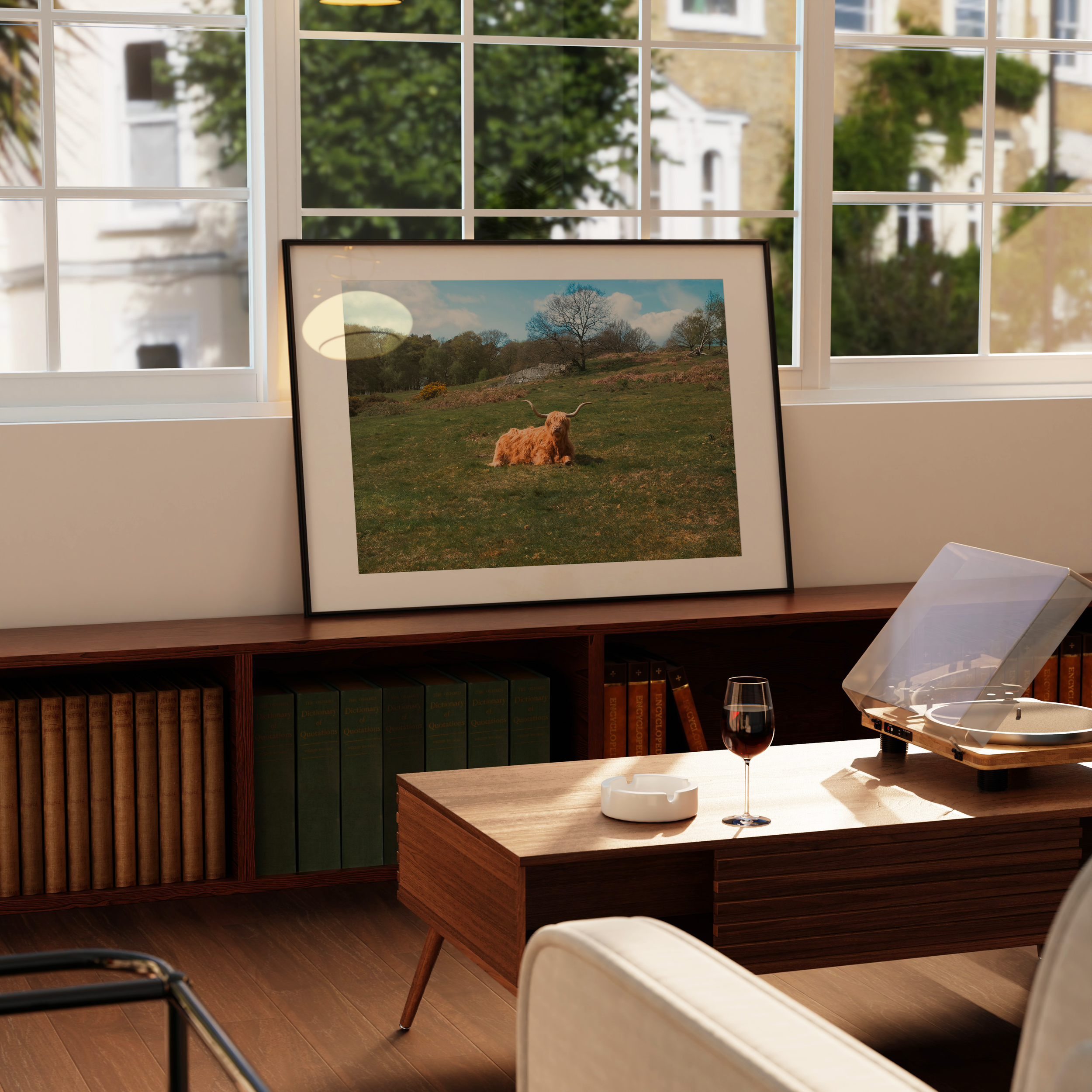 Retro Frame Mockup 70's Vinyl Player With Wine Scene.png