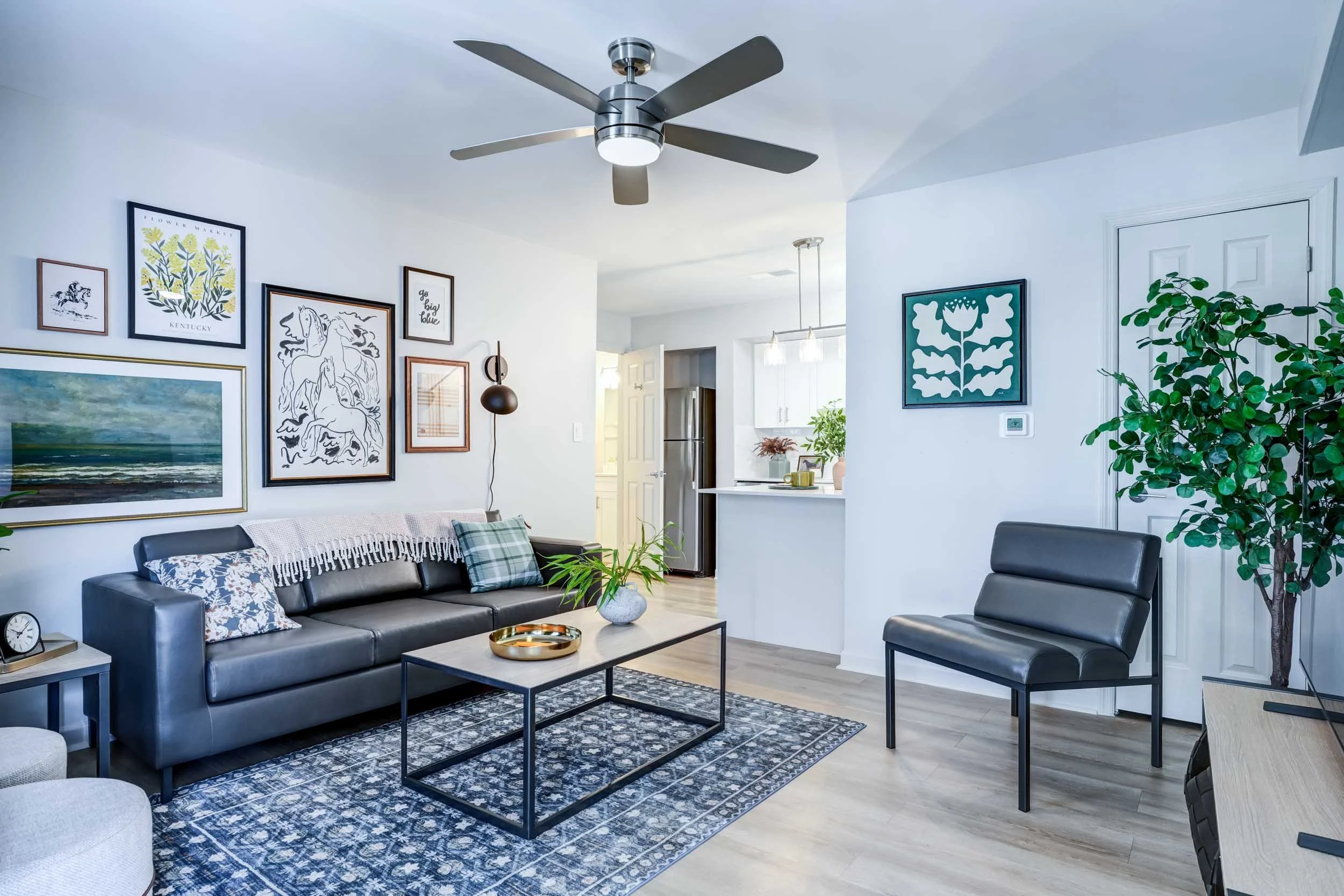 Campus Court Lexington | Student Apartments near UK | Living Room and Kitchen