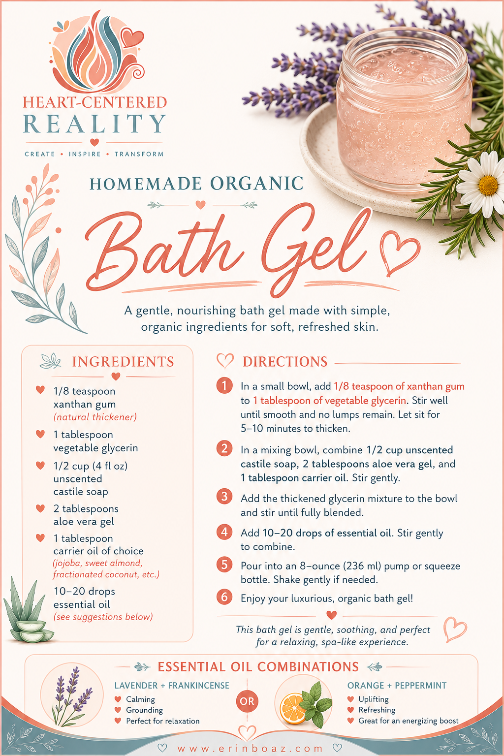 Organic Homemade Bath Gel