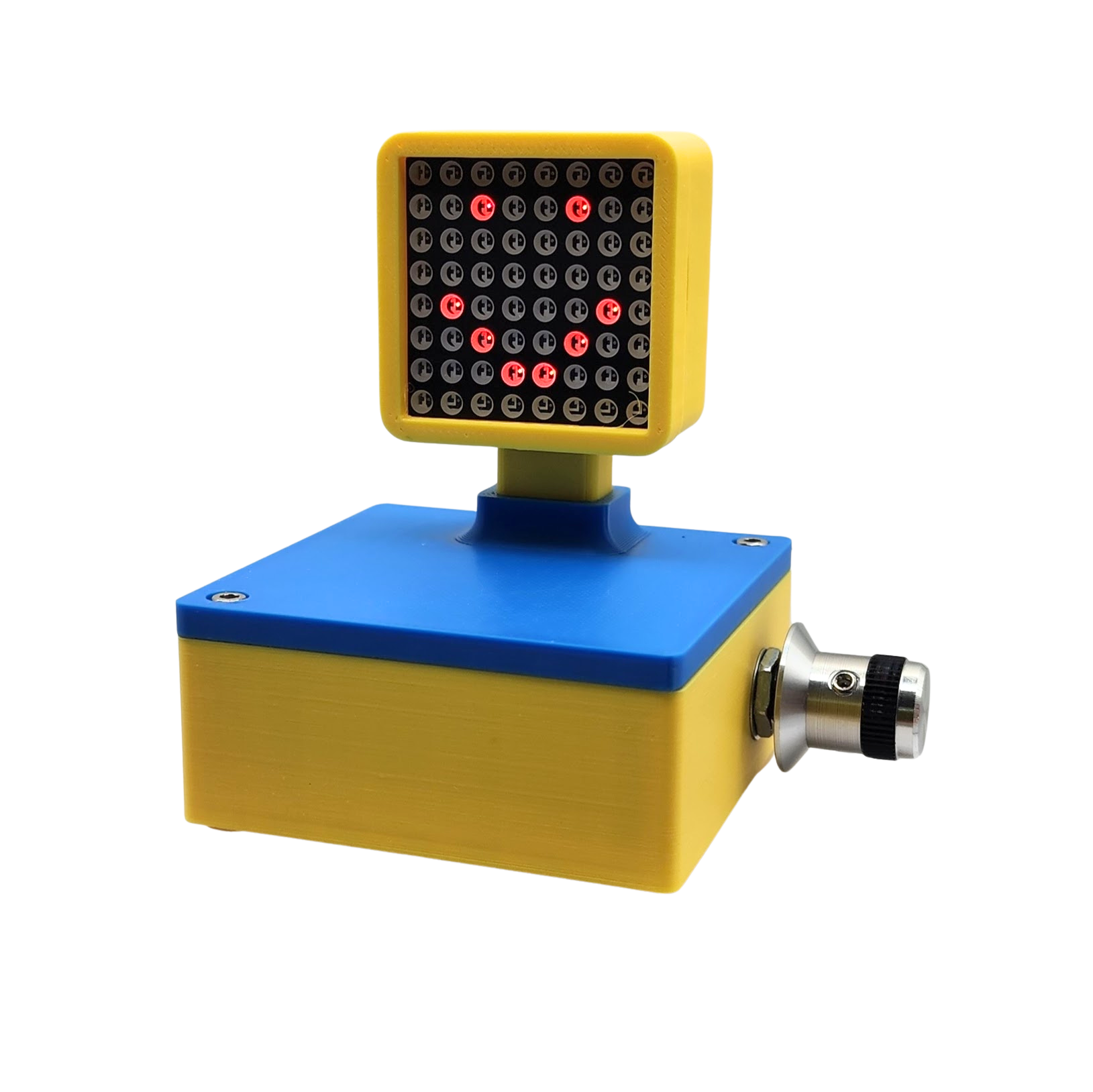 8x8 block display yellow base, blue top, red LED