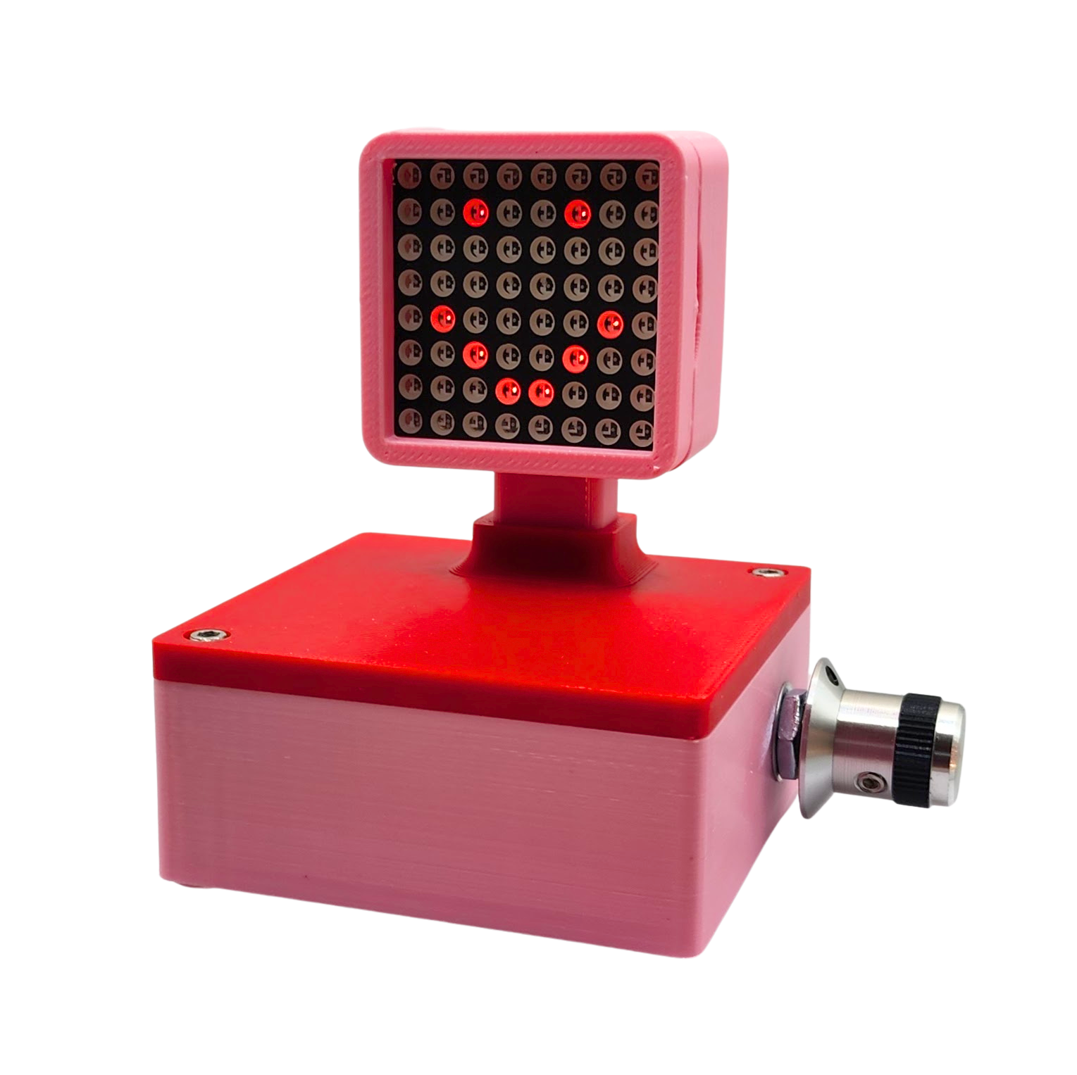 8x8 block display pink base, red top, red LED