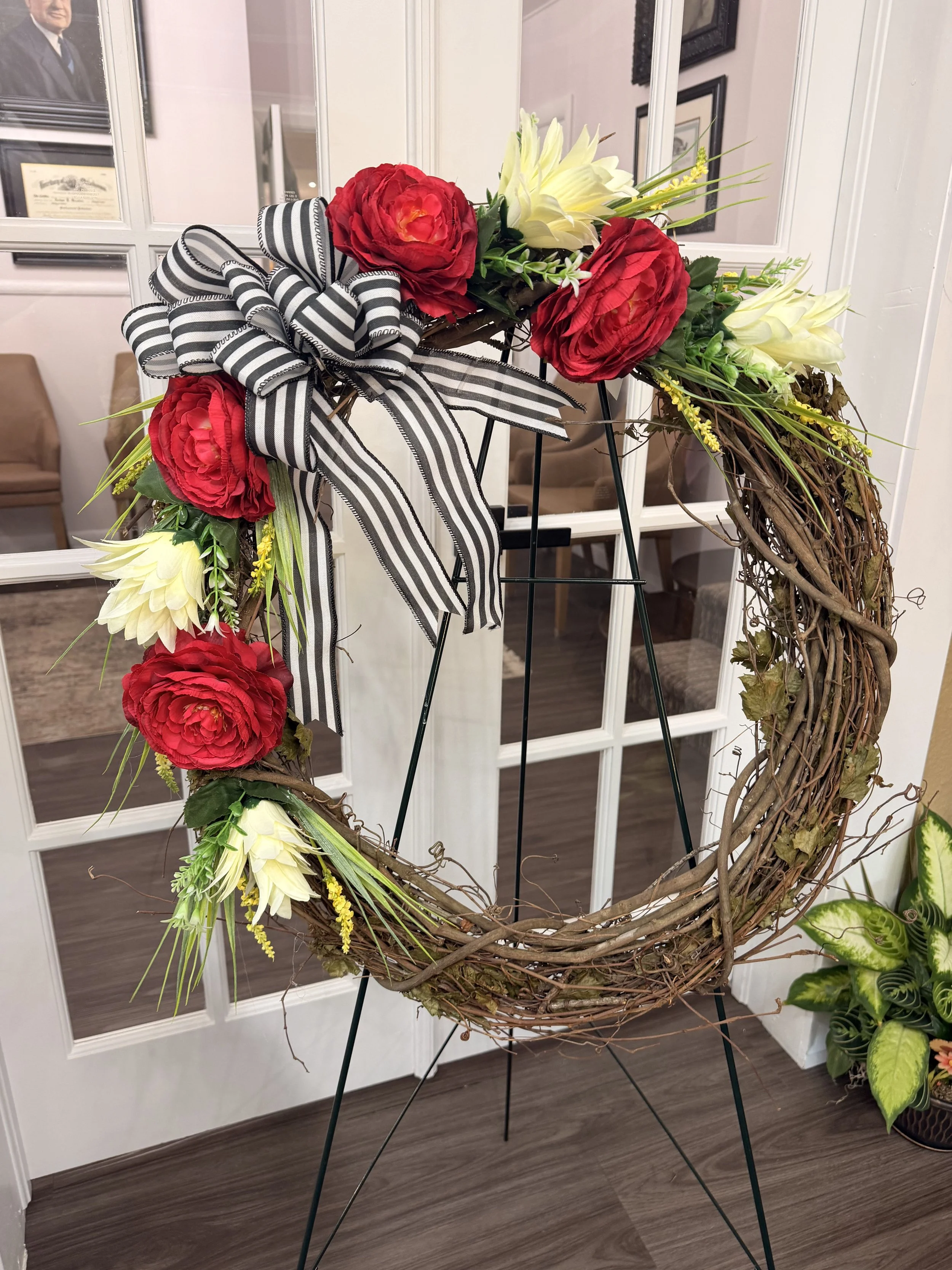 Silk Wreaths, Crosses and Vases