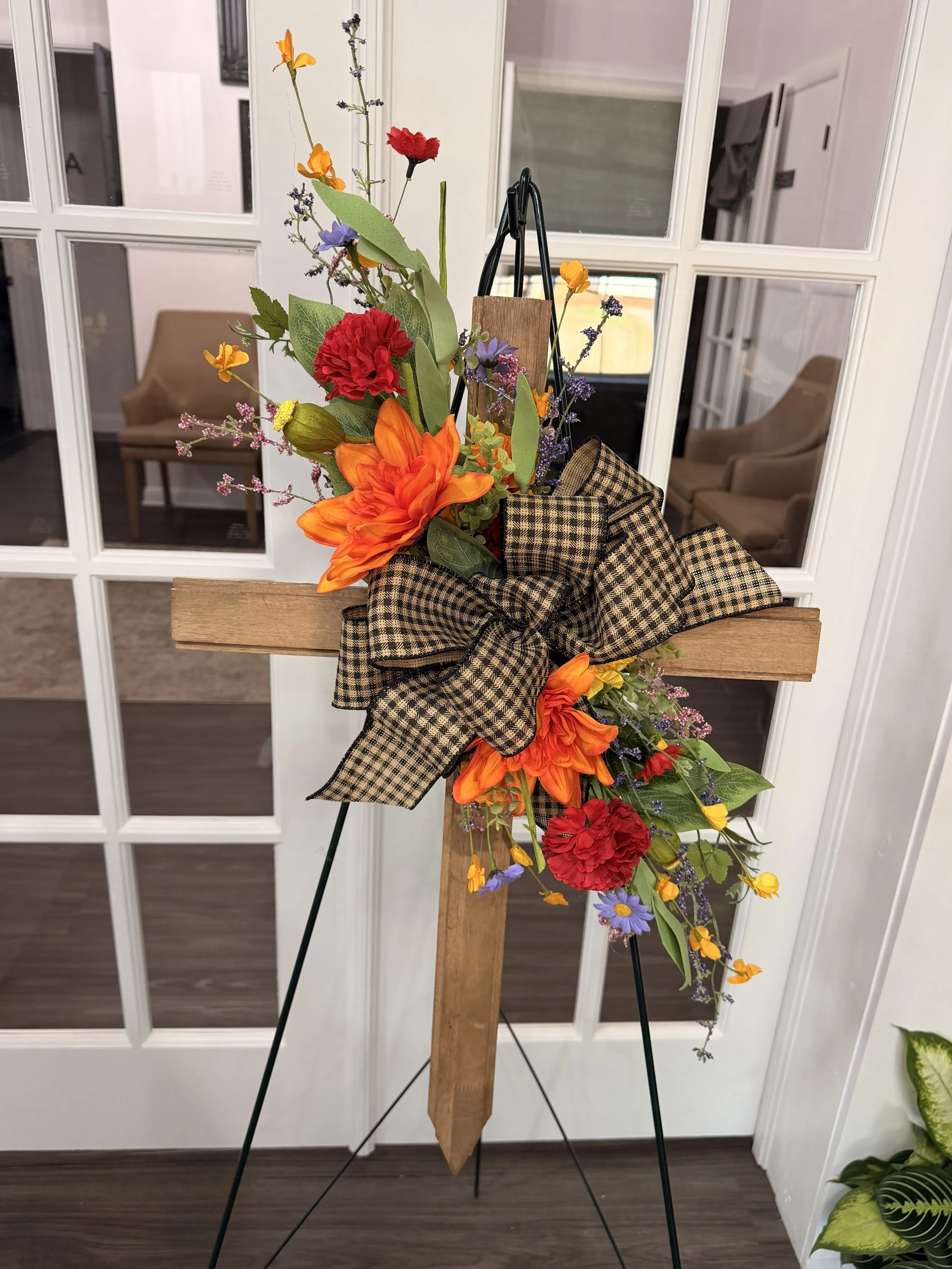 Silk Wreaths, Crosses and Vases