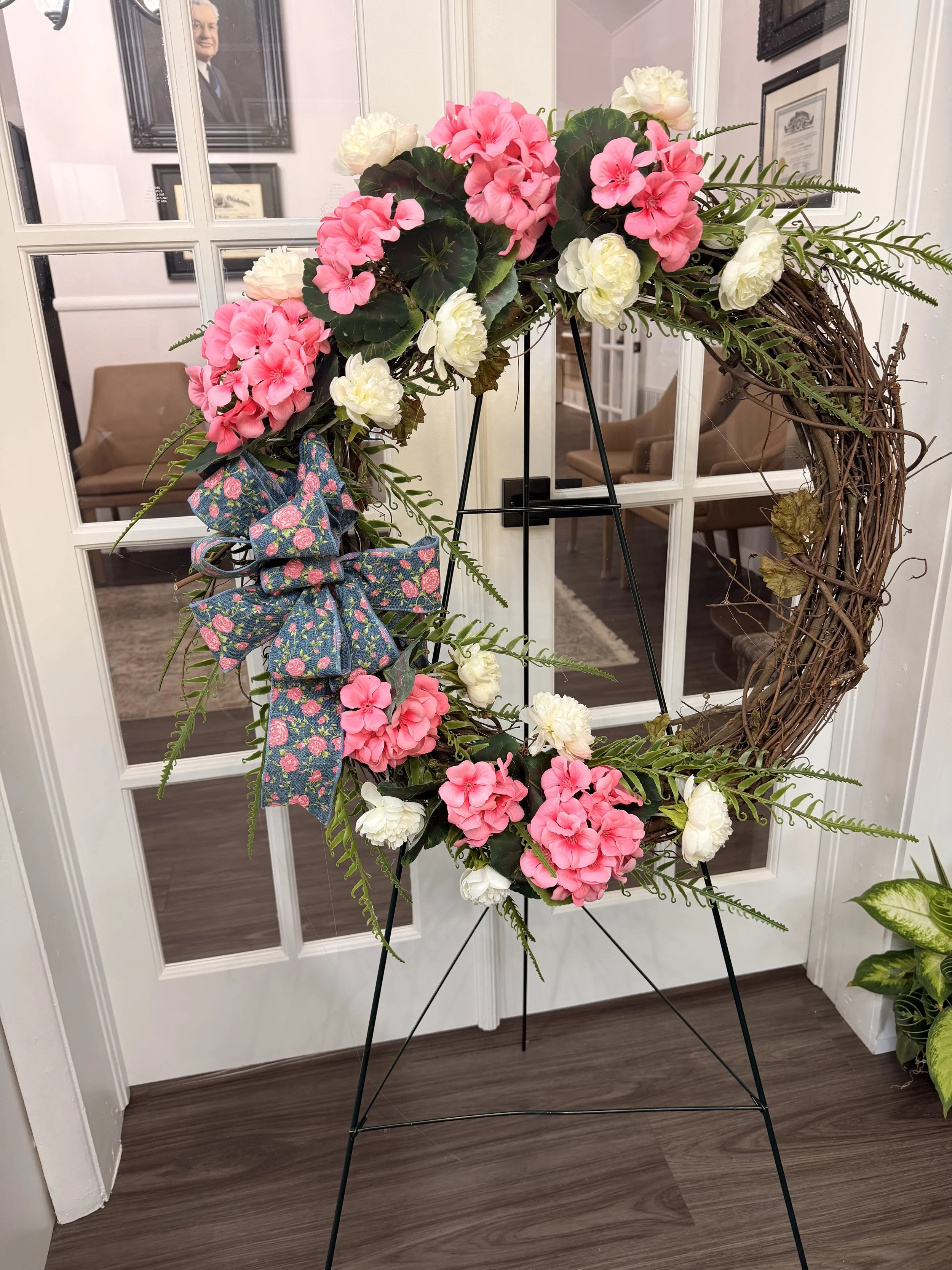 Silk Wreaths, Crosses and Vases