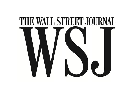 Logo of The Wall Street Journal with large black letters 'WSJ' and smaller text above reading 'The Wall Street Journal'.