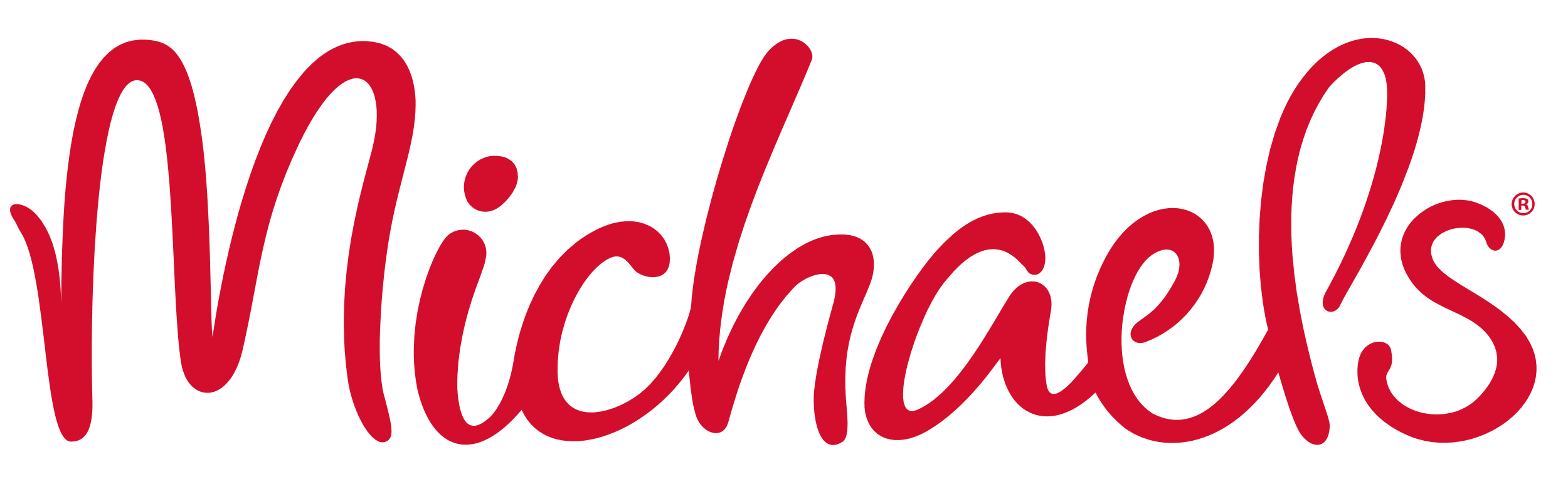 Michaels logo in red cursive lettering.