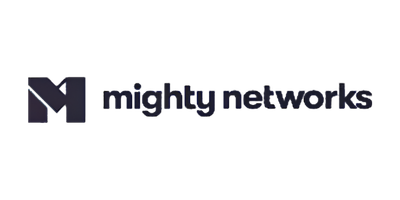 Mighty Networks logo with a stylized 'M' icon and the text 'mighty networks'