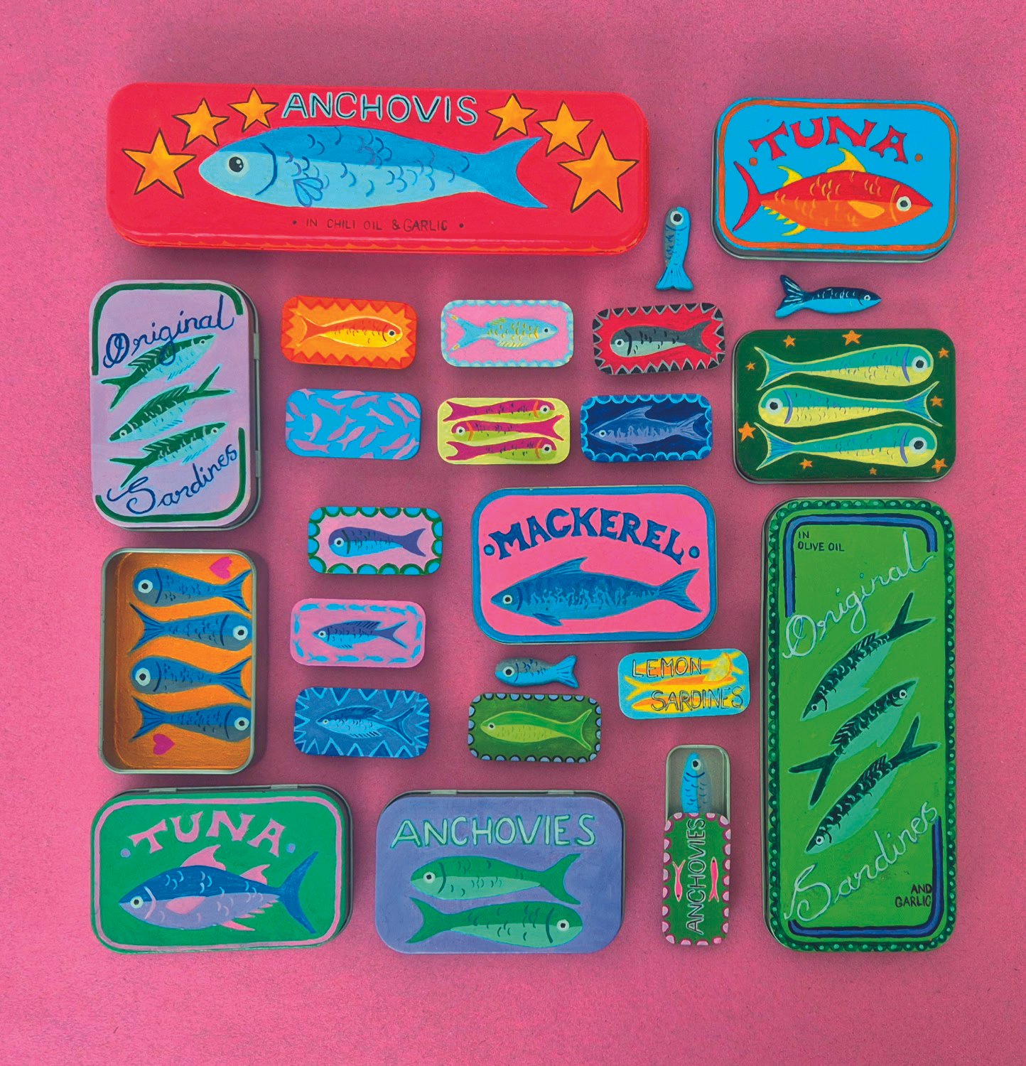 Painted Fish Tins