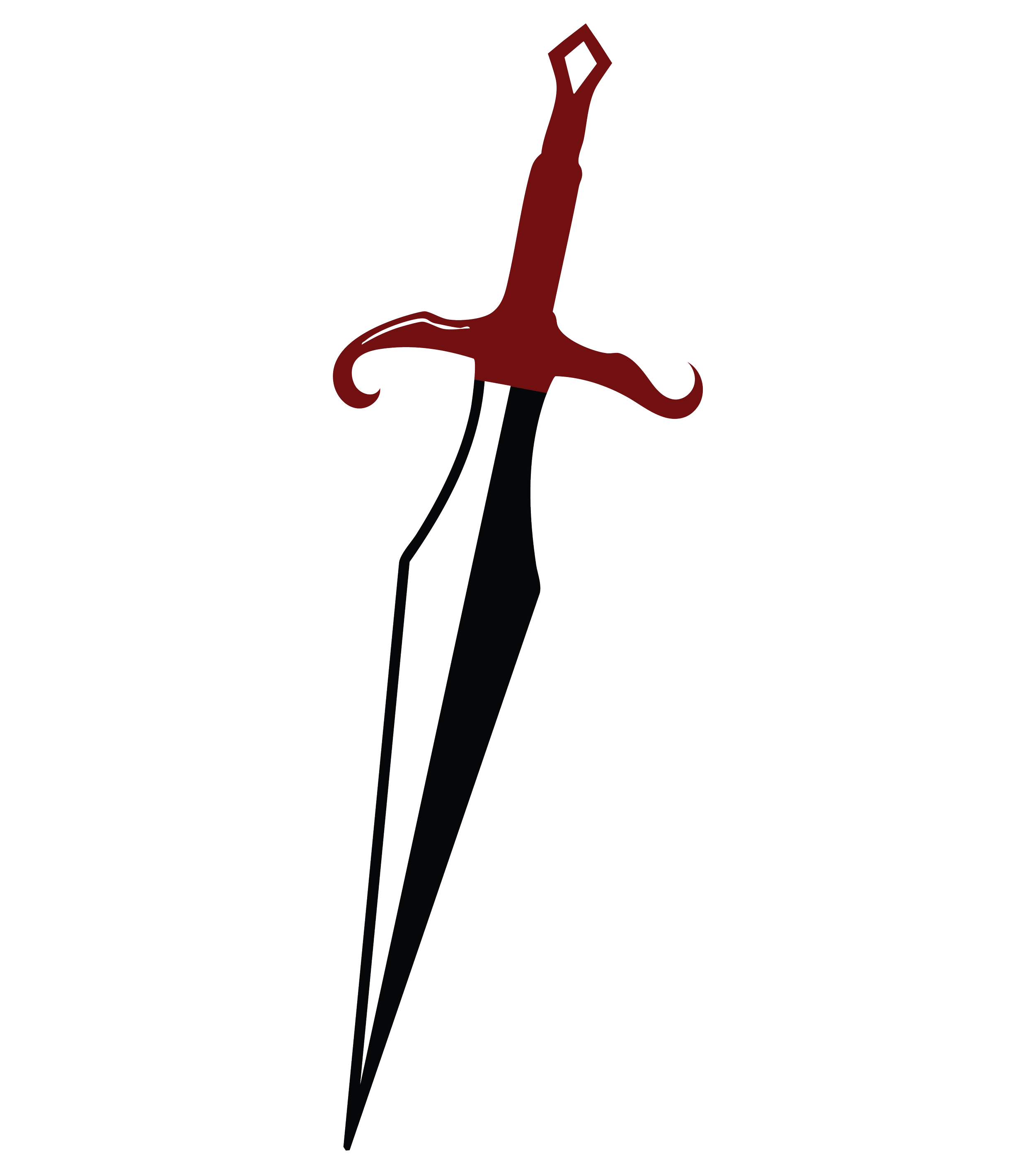Illustration of a medical device with a long, thin needle attached, used for a medical procedure.