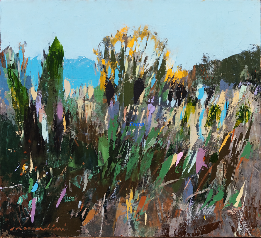 "Terrain Vague - Satura" Oil on wood board
Palette knife
30.5 × 28 cm
Framed: 33.9 × 31.9 × 4.5 cm