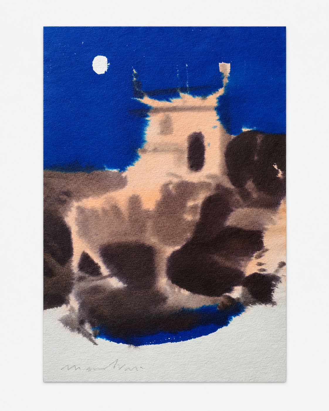 "Full Moon - Cicladi" Ink on 300 gsm fine-grain watercolor paper  23 x 33 cm 2014