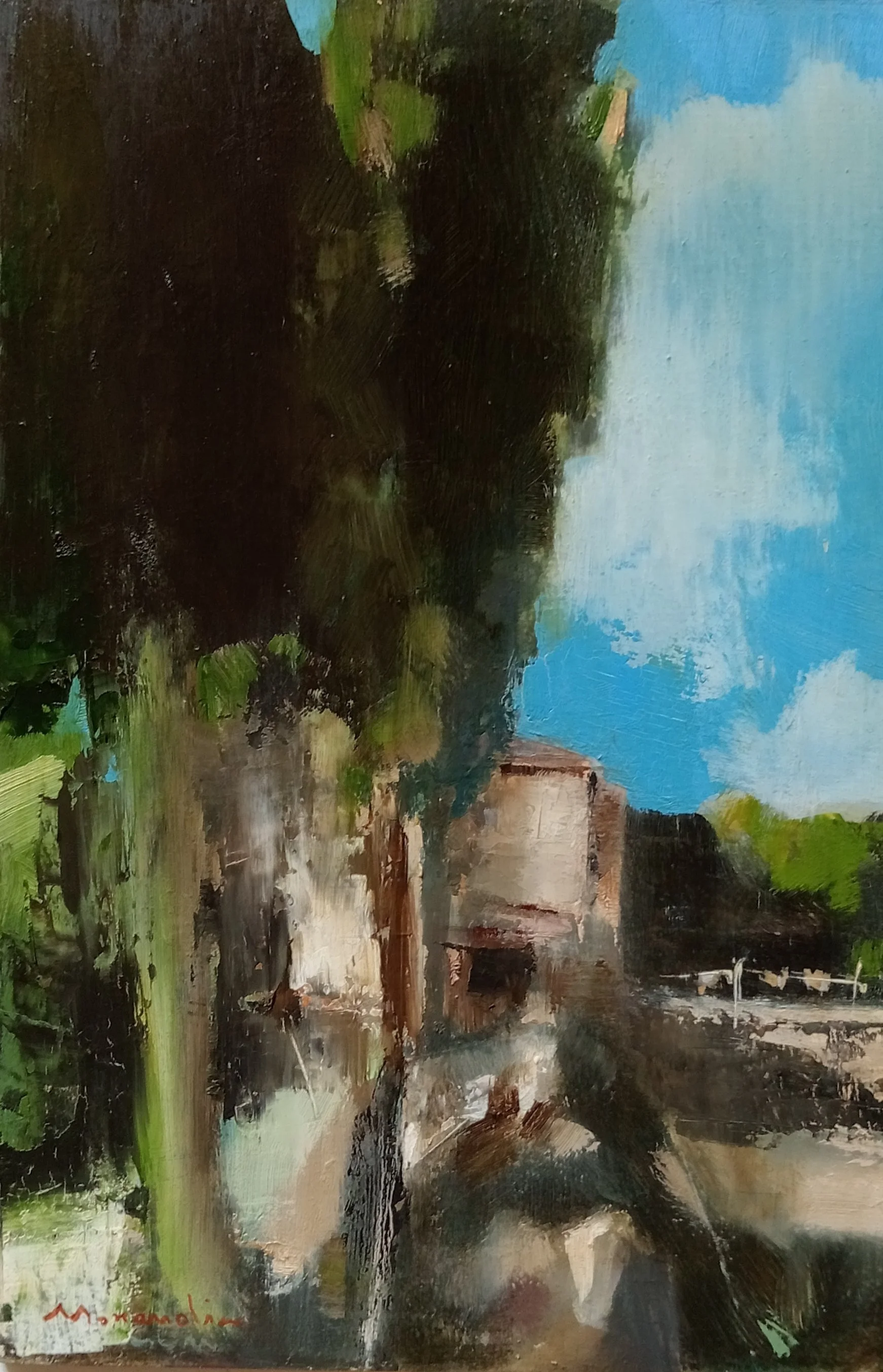 "Terrain Vague - Befa, Tuscany"
Oil on Arches 600 gsm 100% cotton paper, mounted on wood board
20.5 × 30.5 cm
2022