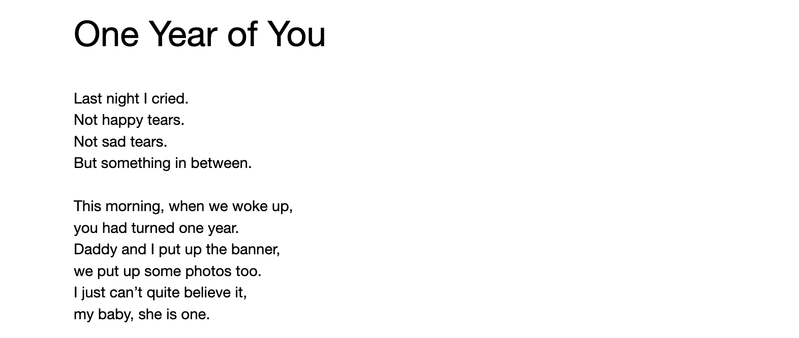 One Year of You