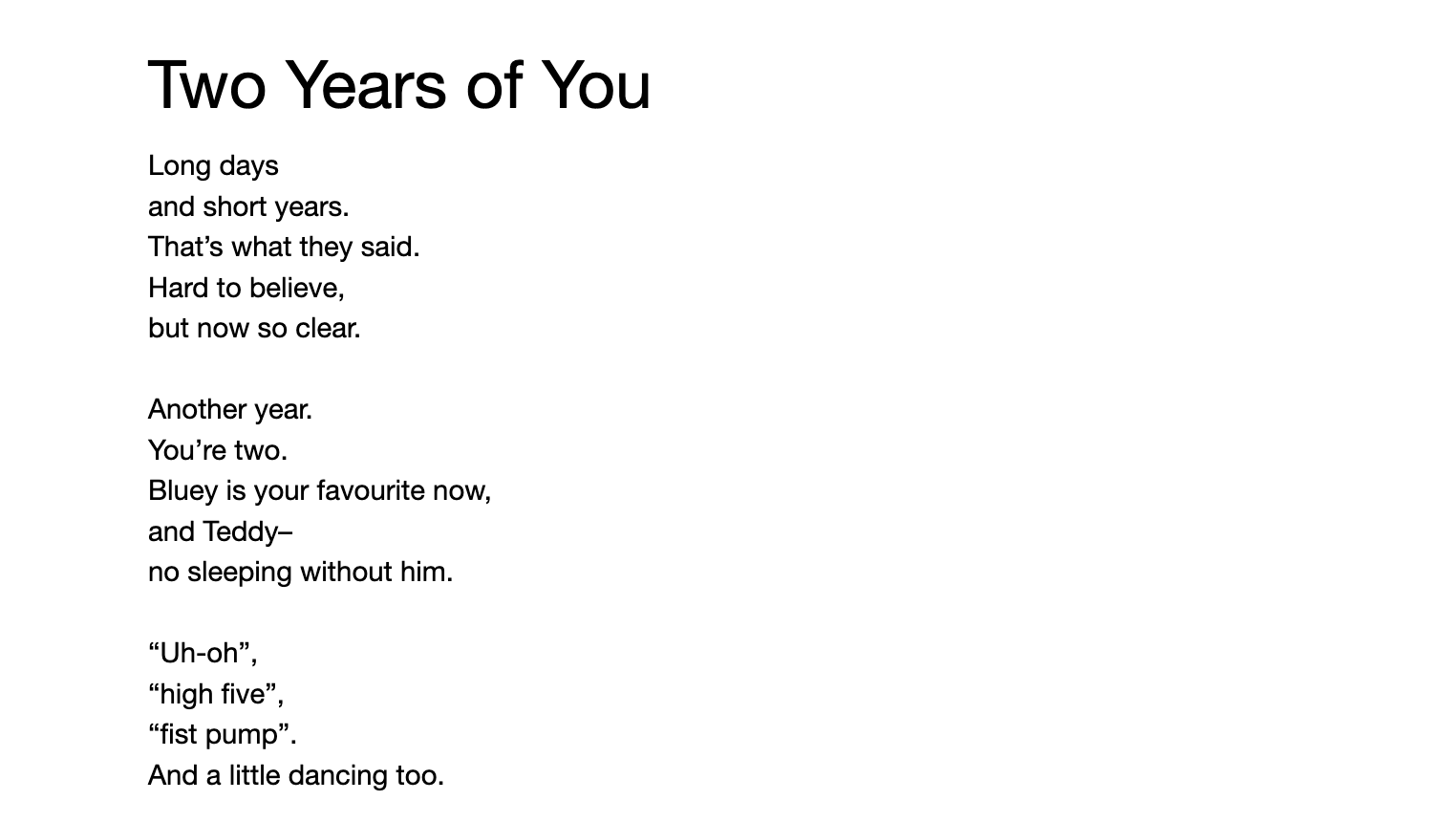 Two Years of You