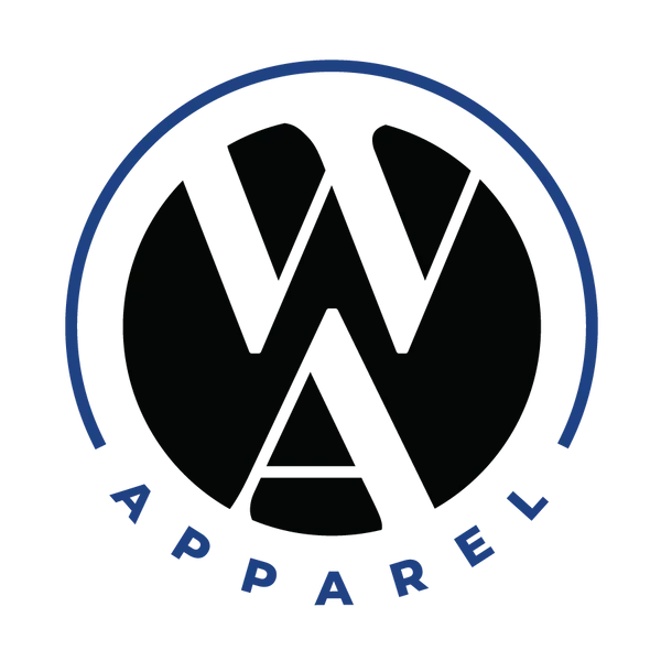 Logo for Woke American Apparel all in blue and black