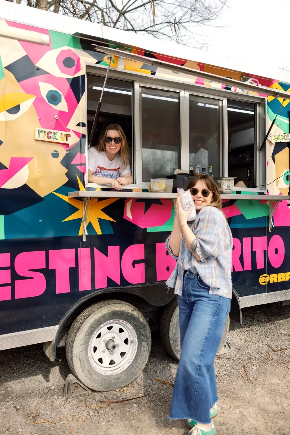 Resting Burrito Face East Nashville food truck serving breakfast burritos from the pickup window