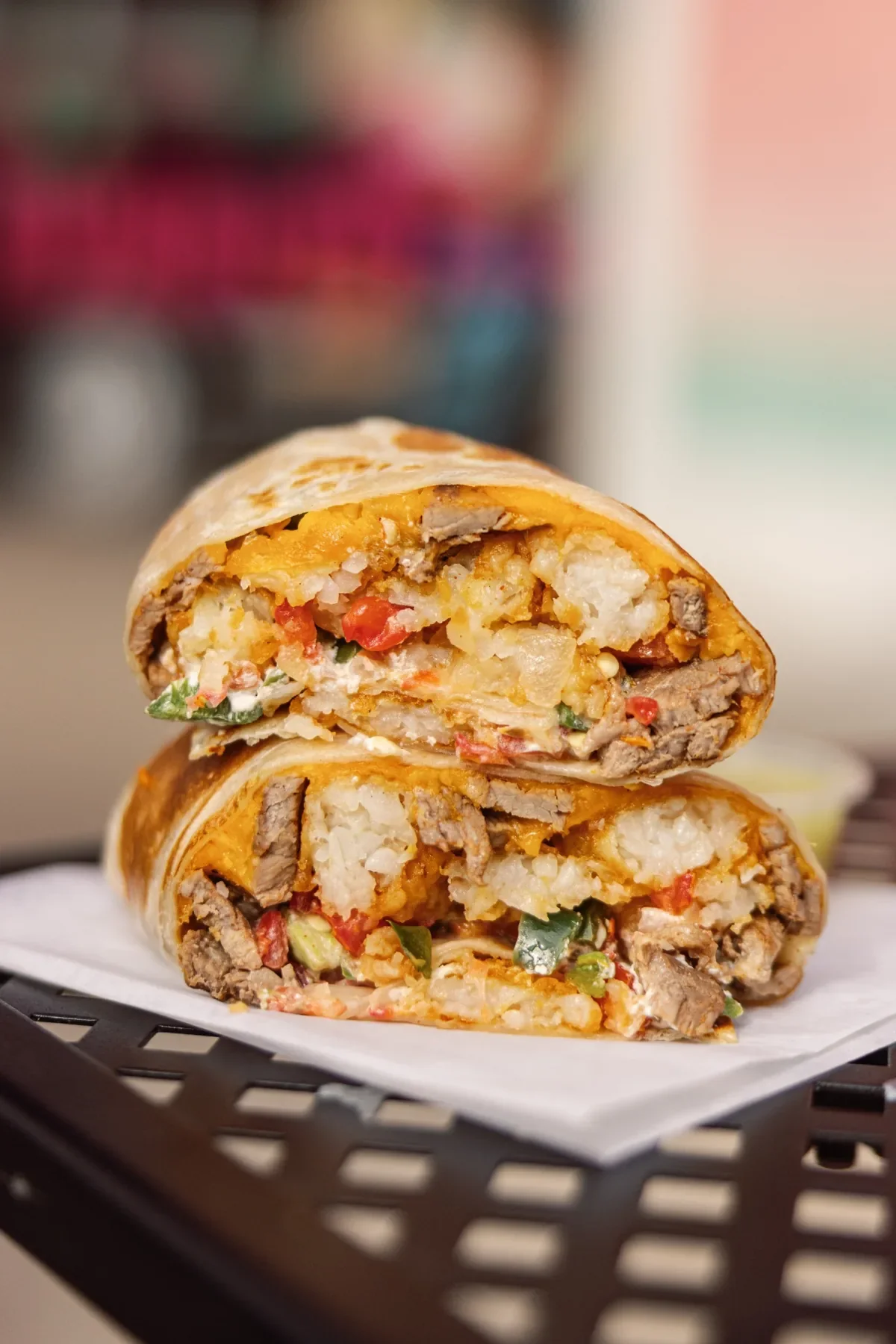 Steak breakfast burrito from Resting Burrito Face in Nashville
