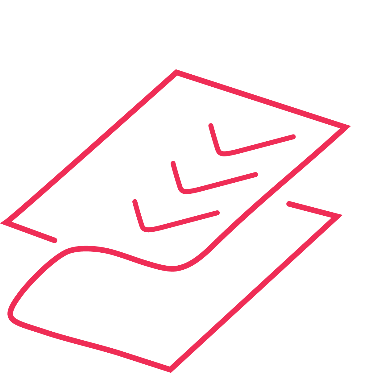 Hyacinth-colored line drawing of documents with check marks for step 4, Secure Your Spot In The Grass, of Sylva School enrollment process.