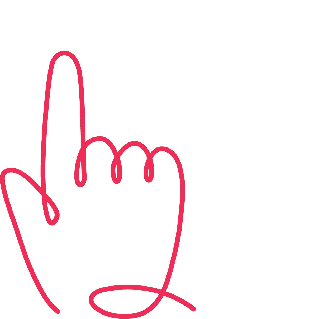 Hyacinth-colored line drawing of a hand holding up one finger for step 1, Apply, of Sylva School enrollment process.