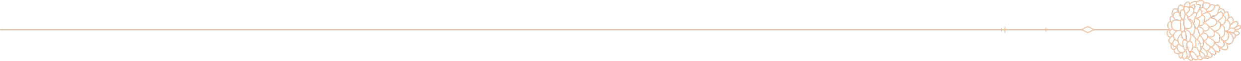 Line drawing divider line with pinecone end cap.