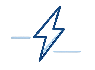 Lightning bolt symbol with two horizontal lines on each side, representing electricity or power.